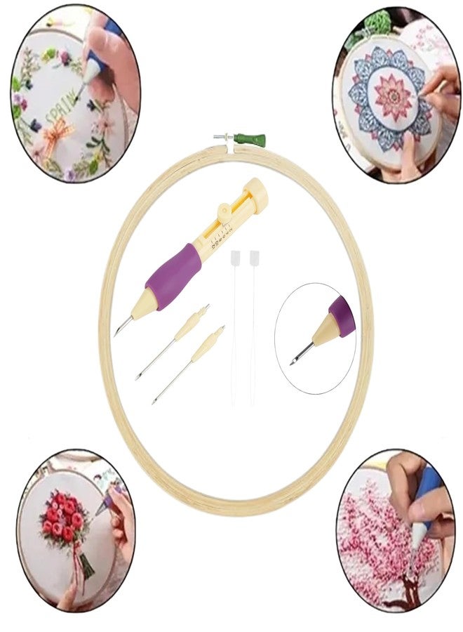 LECRAFT Punch Needle Embroidery Kit with Adjustable Handle, Threaders & Needle Set - DIY Handheld Tool for Wool, Yarn & Fabric Art - Beginner to Expert Craft Ki - Image 2